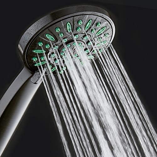 AquaDance Antimicrobial/Anti-Clog High-Pressure 6-setting Hand Shower, Microban Nozzle Protection from Growth of Mold, Mildew & Bacteria for Stronger Shower! Oil-Rubbed Bronze Finish/Coral Green Jets - Image 2