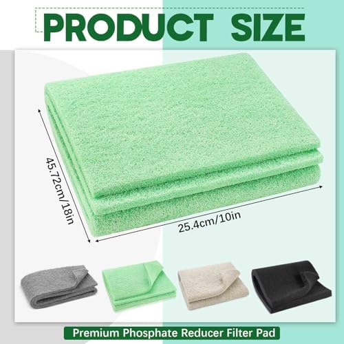 Treela 4 Pack Aquarium Filter Media Pads, 4-in-1 Mechanical & Chemical Filtration, Ammonia, Nitrite & Phosphate Removal, Cut-to-fit for Fish Tanks & Ponds, Improves Water Clarity & Odor Control - Image 2