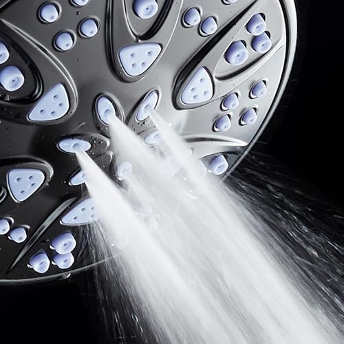 AquaDance Antimicrobial – Anti-Clog High-Pressure 6-Setting Shower Head with Microban Nozzle Protection from Growth of Mold, Mildew & Bacteria for Stronger Shower! 4" Sunset Blue - Image 6