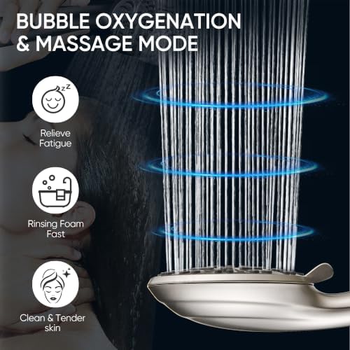 Cobbe 8-Setting Handheld Shower Head, Water-Saving Design, Brushed Nickel - Image 5