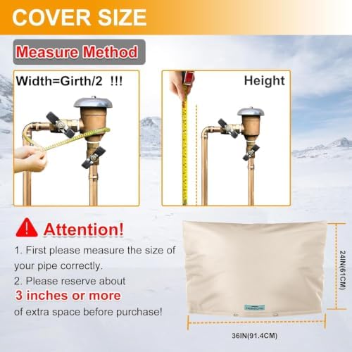 36"x24" Insulated Backflow Cover, Khaki, 7-Layer - Image 2
