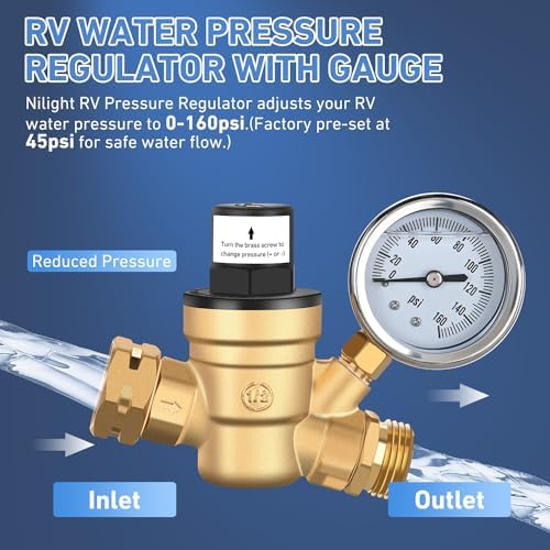 Nilight RV Water Pressure Regulator for RV Camper, Water Hose Pressure - Image 4
