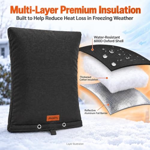 Backflow Preventer Insulation Cover 24" x 30" Pipe Covers for Outside Black - Image 3
