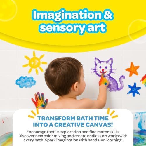 Crayola Bathtub Fingerpaint Deluxe Value Pack 10-Piece Set for Kids, 3 OZ Tubes of Washable Soap Paint, Non-Toxic, Stain Free Bath Toys for Kids - Image 5