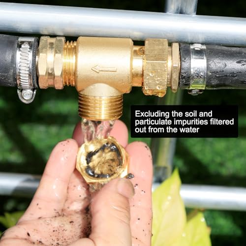 Garden Hose Filter Attachment with 100 Mesh and 40 Mesh Stainless Steel Screen,Brass Filter Pressure Washer Inlet for RV Camping Car Wash Rainwater Filtration (with Cap) - Image 5