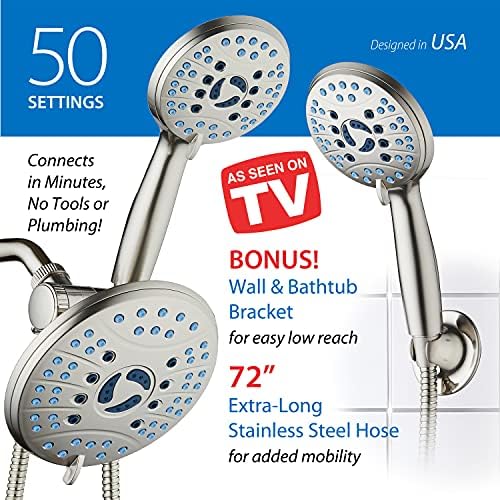 AquaCare 50-mode High Pressure 7 inch Shower Head Combo w/Dual Power Wash - Image 6