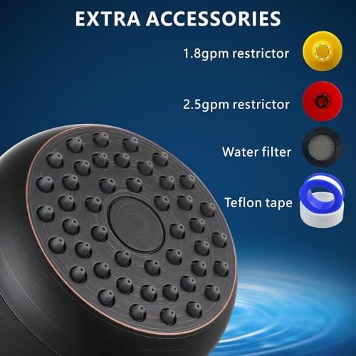 High Pressure Shower Head - Powerful Bathroom Pressure Boosting Showerhead - Perfect Universal Replacement for Rain Shower Heads(Oil Rubbed Bronze) - Image 3