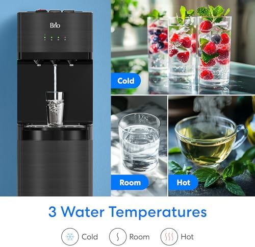 Brio Bottleless Water Cooler Dispenser w/ 4-Stage Filters (Included) removes PFAS & Microplastics for Clean Drinking Water, NSF Certified | 3 Temp (Hot, Room, Cold) w/Child Safety Lock & LED Display - Image 4