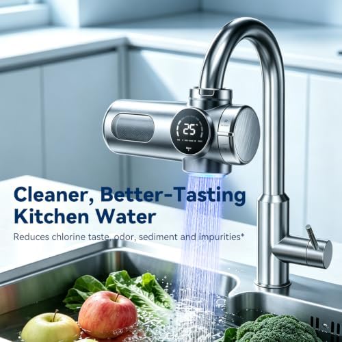 5116 Kitchen Faucet Water Filter, 17-Stage Filtration System with Smart Display, UV-C Treatment, Tool-Free Install, Fits Most Standard Faucets - Image 2