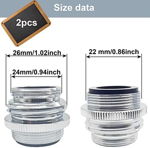 2Pcs Brass Faucet Adapter Kit,Connect Garden Hose,Standard Hose via Diverter,Male & Female Adapter for Sink - Chrome Finished GHA7 - Image 2