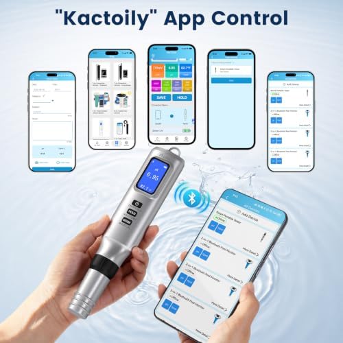 Pool Salt Tester with App, 7-in-1 pH Salinity ORP EC TDS SG Temp Meter - Image 3