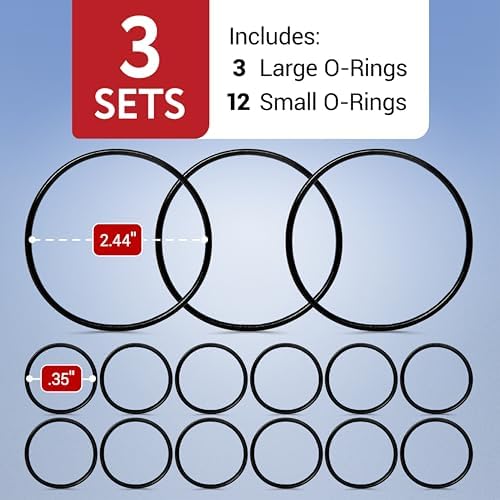 Impresa 15-Piece O-Ring Variety Pack for Water Filters - Compatible with Aquasana Claryum AQ - Black Silicone - 5300 Under Sink Water Filter System - Pre-Lubricated Leak-Sealing O Rings - Image 4