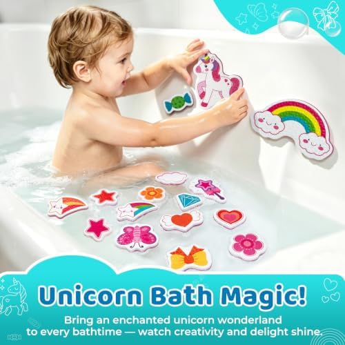 Baby Bath Toys for Kids Ages 1-3, 16PCS Unicorn Foam Bath Toys - Image 2