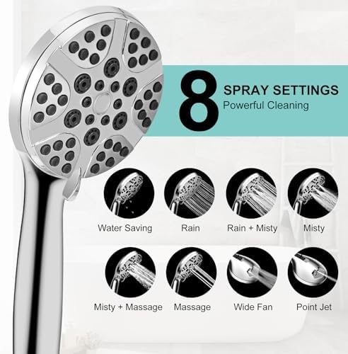 Bathtub Shower Head Sink-Faucet set，Tub faucet spayer attachment with 5 Adapters and 59" Hose for Pet Dog Rinse、 Baby Bath 、Hair washing, ON/OFF Extension for Tub, Utility Sink, Garden and Bathroom - Image 3