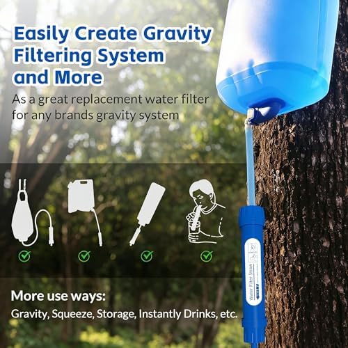 Personal Water Filter Straw, 4-Stage NSF Certified Portable Water Purifier, BPA-Free Emergency Water Filtration Survival Gear for Hiking Camping Travel Emergency Preparedness - Image 4