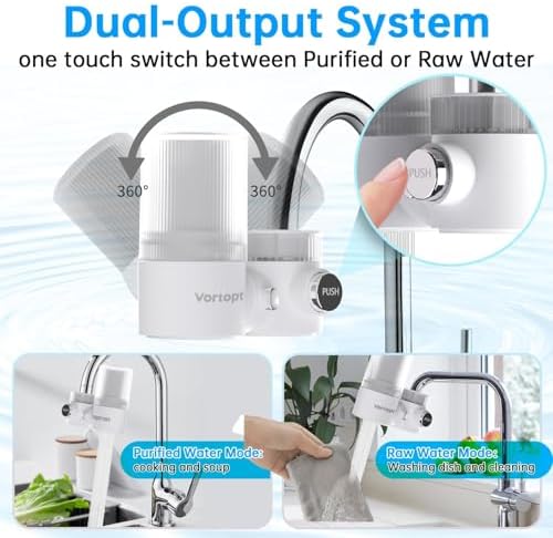 Vortopt 360° Rotating Faucet Water Filter for Sink, 400 Gallon Water Filter - Image 5