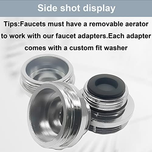 2Pcs Brass Faucet Adapter Kit, Connect Garden Hose, Standard Hose via Diverter, Male & Female Adapter for Sink Faucets - Chrome Finished TTCAD4 - Image 3