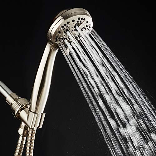 AquaDance High Pressure 6-Setting Hand Held Shower Head with Extra-Long 6 Foot Hose & Bracket – Anti-Clog Nozzles - USA Standard Certified - Top U.S. Brand - ALL BRUSHED NICKEL - Image 2