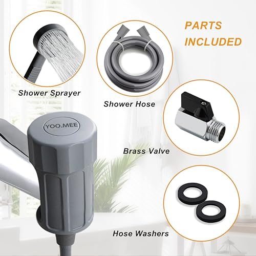 YOO.MEE Pets Shower Attachment, Quick Connect on Tub Spout w/Front Diverter - Image 6