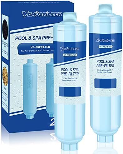 Garden Hose Filter for Filling Hot Tub, Pool, Spa, Greatly Reduces Sediment, Chlorine, Heavy Metals and Odors, Standard 3/4" Garden Hose Thread (2 pack) by VENUSFILTER