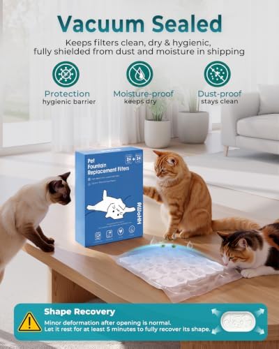 49 Pack Upgraded Cat Water Fountain Filter for Stainless Steel Pet Fountain - Image 3