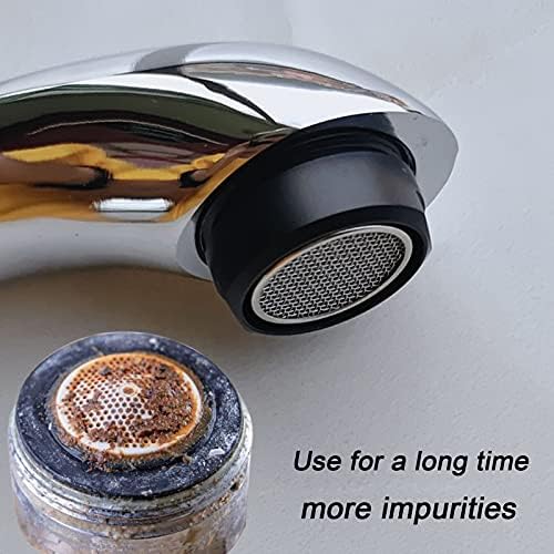 4PCS 2.2 GPM Faucet Aerator, 2 Pack Aeration Filter Replacement Parts With Brass Housing 15/16 Inch 24mm Male Thread Aerator Faucet Filter With Gasket For Kitchen And Bathroom (Black) - Image 5