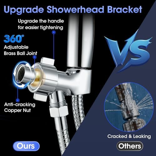 Shower Head with Handheld, High Pressure 10 Spray Modes, Chrome - Image 6