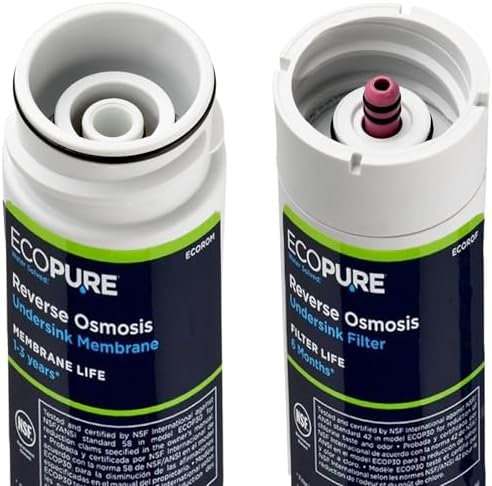EcoPure Reverse Osmosis Filter and Membrane Set - Includes Membrane ECOROM and Pre/Post Filter Set ECOROF - Plus Reminder Tag - NSF Certified Authentic OEM Parts for ECOP30 RO Unit - EcoPure Only - Image 3
