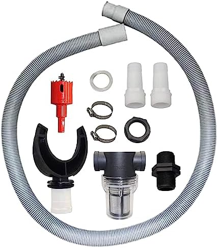Rain Barrel Diverter and Parts Kit, Water Collection System to Convert Containers into Rain Barrels, Catch Rain Water for Outdoor Chores, Rainwater Collector Downpipe with Filter & 19.6 inch Hose by FUYOSEGEN