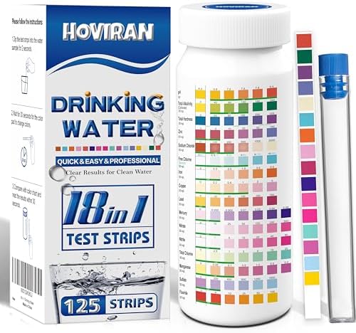 Drinking Water Test Strips 125ct 18 Parameters, Home Water Test Kit by HOVIRAN