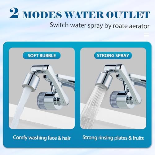 Sink Water-Filter- Kitchen Bathroom Swivel Faucet Aerator, Water Filter with Active Carbon for Water Purifier System & Skin Care, Kitchen Faucet Filter Tap Attachment(Gray) - Image 5