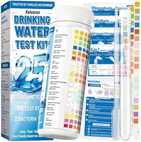 25-in-1 Drinking Water Test Kit, 155 Strips + 2 Bacteria Tests by Unknown