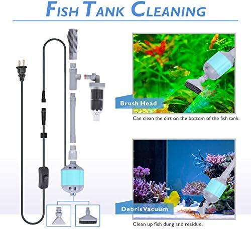 hygger 360GPH Electric Aquarium Gravel Cleaner, 5 in 1 Automatic Fish Tank Cleaning Tool Set Vacuum Water Changer Sand Washer Filter Siphon Adjustable Length 15W - Image 4