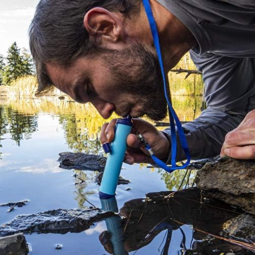 Membrane Solutions Straw Water Filter, Survival Filtration Portable Gear, Emergency Preparedness, Supply for Drinking Hiking Camping Travel Hunting Fishing Team Family Outing (8Pack, Blue+Camo) - Image 6
