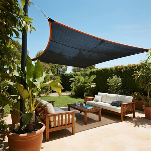 winemana 20 x 20 FT Black Shade Cloth, Durable Mesh Tarp Garden Sun Shade - Image 4