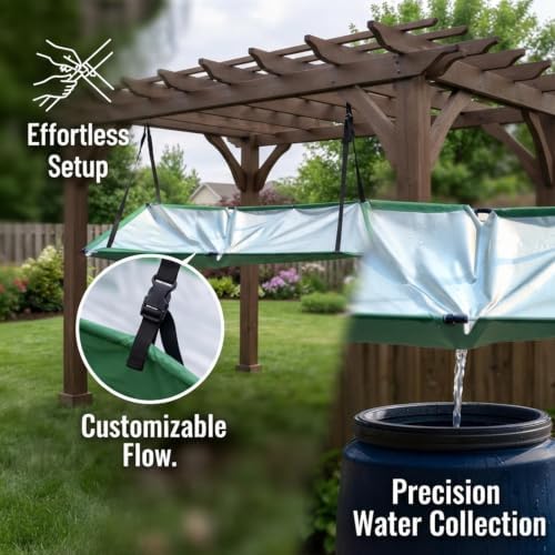 Rainwater Collection System with Hose Rain Catcher Filter System Water Collector for Lawn Backyard Garden Balcony Camp,1pc - Image 5