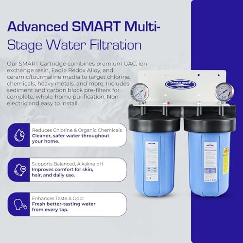 Crystal Quest Compact Whole House Water Filter, SMART Series (3-6 GPM | 1-2 People) - 1-1/2" - Image 4