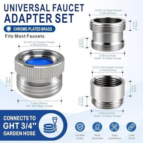 Faucet Adapter with Aerator, Sink Faucet to Garden Hose Adapter - Image 2