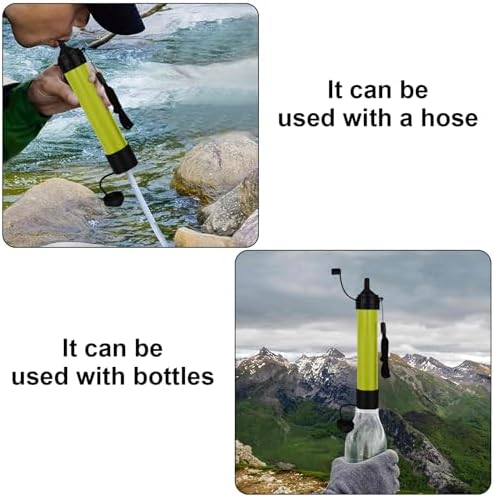 Water Straws Filter, Personal Backpacking Water Filter Straw Portable for Camping Hiking Travels (Green) - Image 7