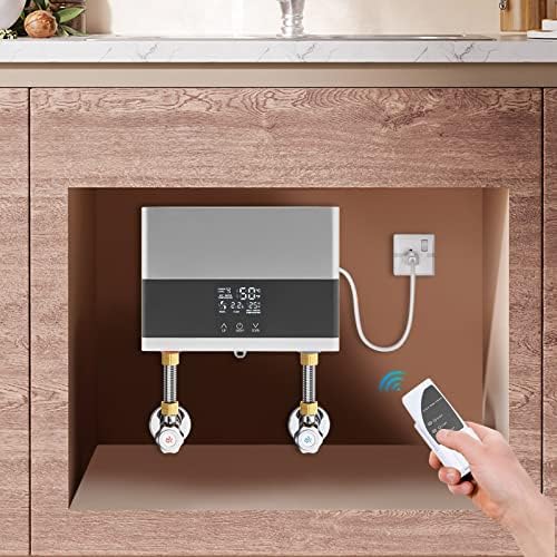Mini Electric Tankless Water Heater 4000W 110V Constant Temperature Instant Hot Water Heater with Remote Control Touch Display Screen Hot Water Heater for Home Kitchen Indoor - Image 3