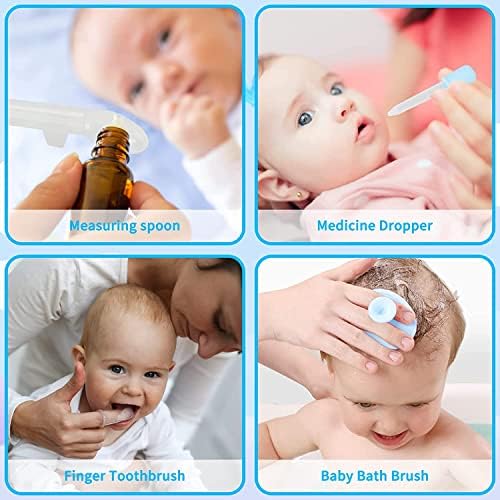 Baby Healthcare and Grooming Kit, 14 in 1 Baby Safety Set Newborn Nursery Health Care Set with Hair Brush Scale Nail Clippers for Baby Girls Boys (Blue 14 in 1) - Image 4