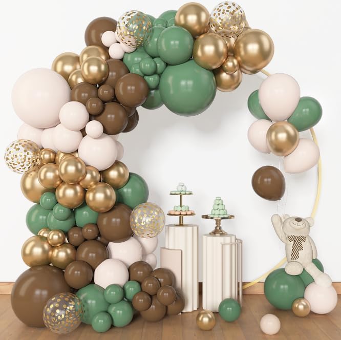 Amandir 153pcs Sage Green Brown Balloon Garland Arch Kit Different Sizes - Image 4