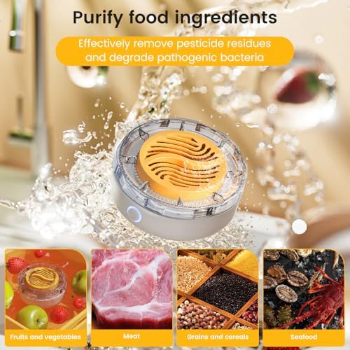 Fruit and Vegetable Washing Machine, Wireless Veggie Wash with Purification Technology, IPX7 Waterproof Powerful Water Rolling for Washing Fruits, Vegetables, Rice, Meat - Image 6