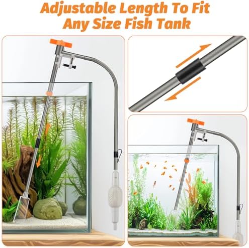AQQA Aquarium Siphon Vacuum Cleaner Kit with 3 Replaceable Heads - Image 4
