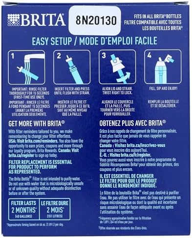 Brita Water Bottle Replacement Filters, BPA-Free, Replaces 1,800 Plastic Water Bottles a Year, Lasts Two Months or 40 Gallons, Includes 3 Filters - Image 2