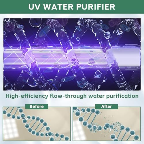 UV Water Filter,Add-on Kit for Under Sink Water Filtration Systems,Ultraviolet Water Purifier Sterilizer Filter for Whole House Water Purification,0.5GPM 6W Lamp Power 110V (SSE-006) - Image 2