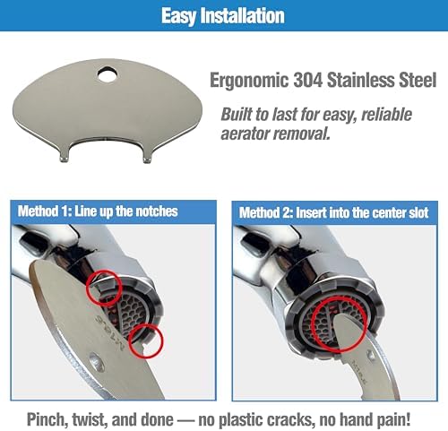 12-Pack Faucet Aerators & 4 Stainless Steel Removal Tools – Fits Most Standard Sizes M16.5, M18.5, M21.5, M24 – Easy Install Kit with Fine Mesh Inserts - Image 3