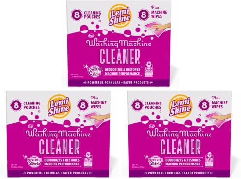 Lemi Shine Washing Machine Cleaner Plus Machine Wipes - 16.88 oz (24 Pack) by LemiShine