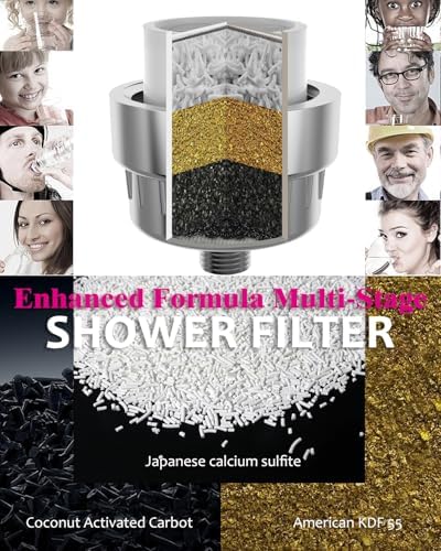 Enhanced Formula Multi-Stage Shower Filter - Shower Head Filter - Hard Water Filter, Remove Chlorine Heavy Metals and Other Sediments, Reduces Dry Itchy Skin, Dandruff (Upgrade Formula) - Image 3