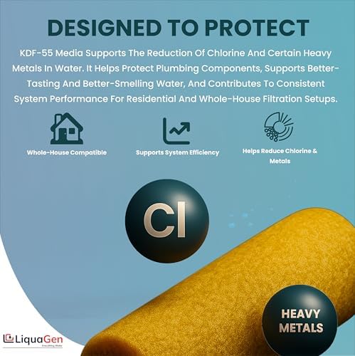 LiquaGen KDF 55 Copper Zinc Filter Media – 1 lb Recyclable Granules for Chlorine, Iron, Heavy Metals & Bacteria Removal – Extends Carbon Filter Life for Whole House & Drinking Water Systems - Image 6
